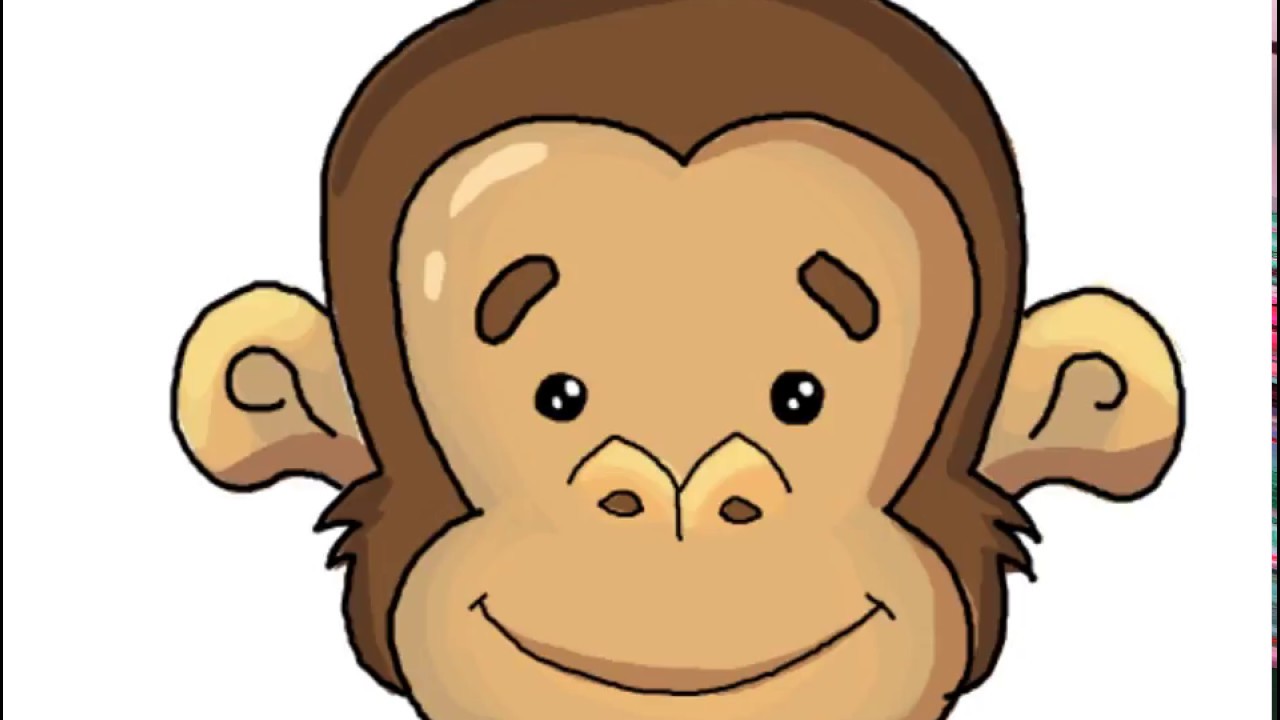 How To Draw A Monkey Face In Easy Drawing Tutorial Lesson For Kids Youtube