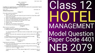 #class 12 2079 #model #question #hotel #management NEB #exam #paper #subject #code 4401