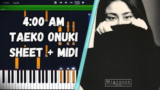 4:00 AM / Taeko Onuki PIANO TUTORIAL SHEET + MIDI