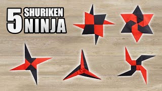 DIY 5 Shuriken - Cara Membuat Shuriken dari Kertas