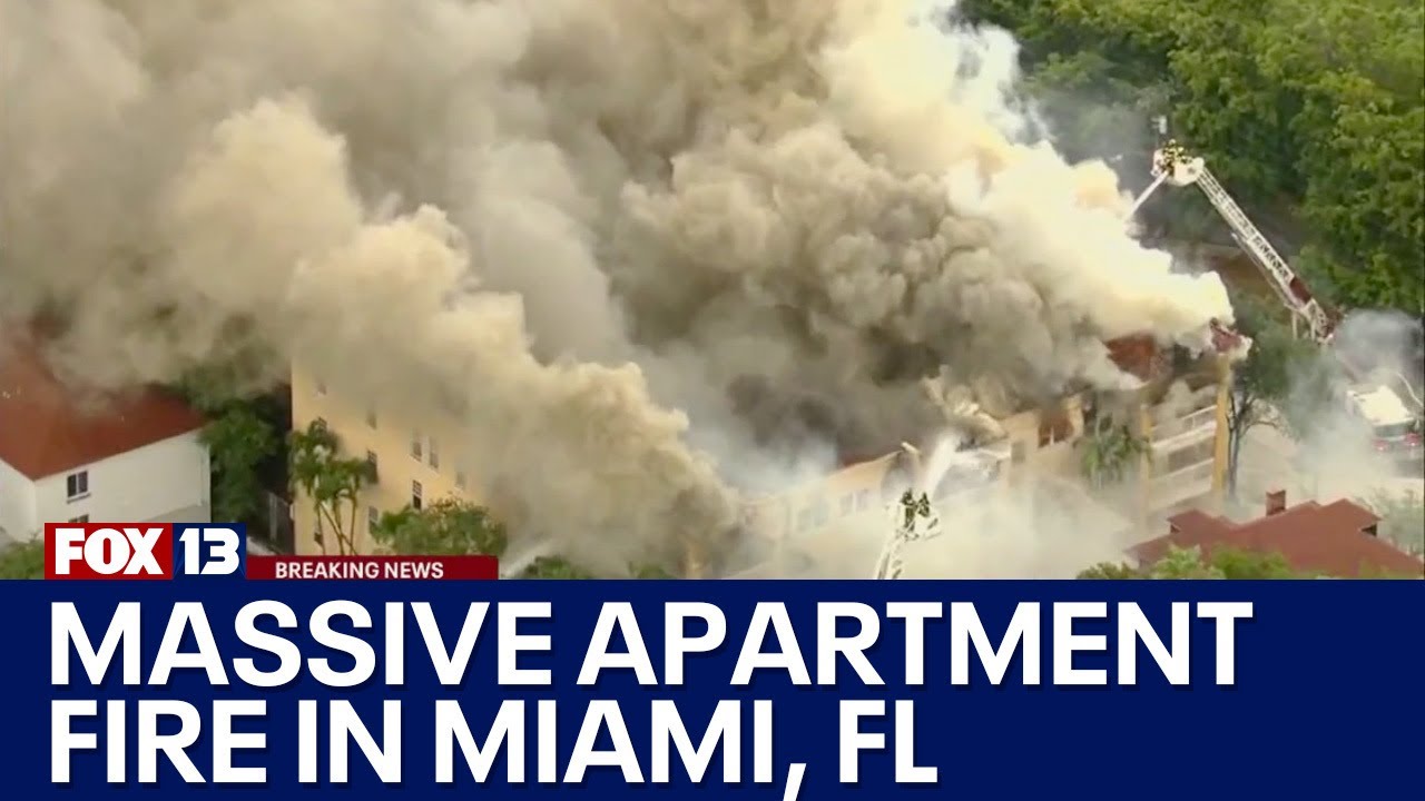 Massive fire at Miami apartment building | FOX 13 Seattle - YouTube
