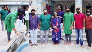 Kalyaan Dev Performing Pooja At Production No 6 Kalyan Dev Film Jalsa