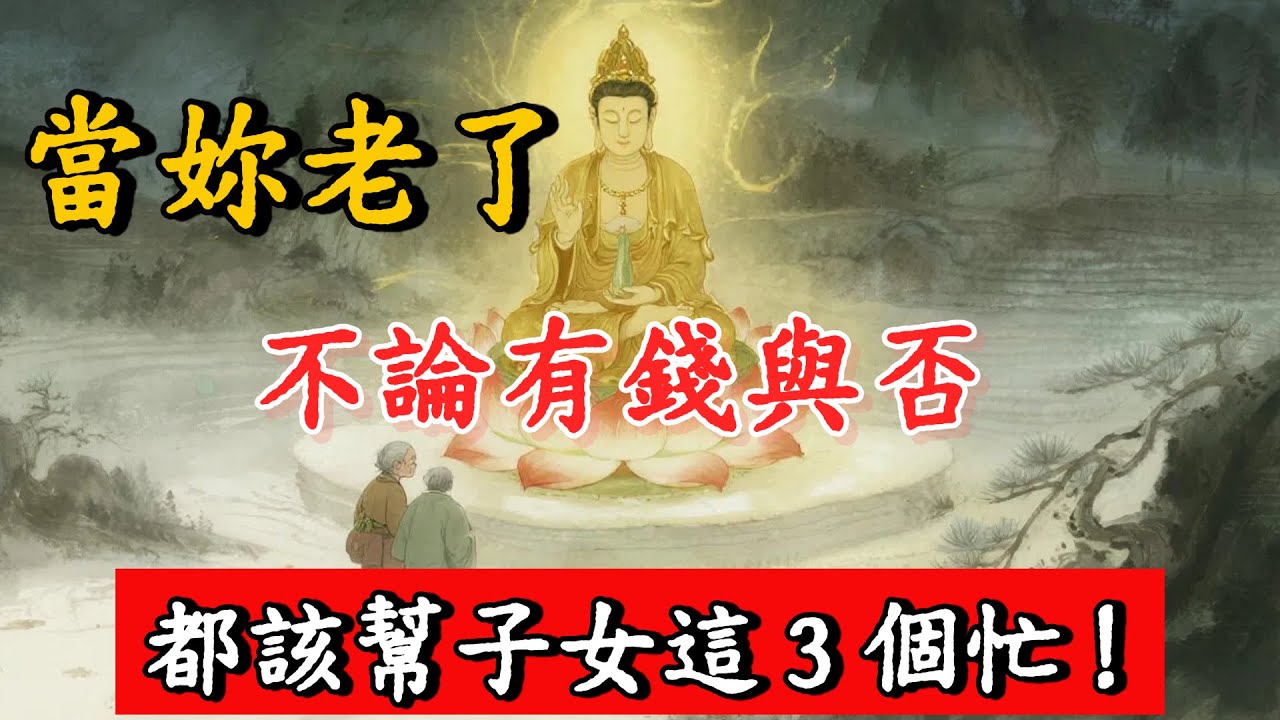 佛家智慧：活到老年，不管有錢沒錢，都要幫兒女做這三件事，這才是有遠見的做法。#佛陀#佛學#佛教#禪修#佛法智慧#佛教故事#佛教文化