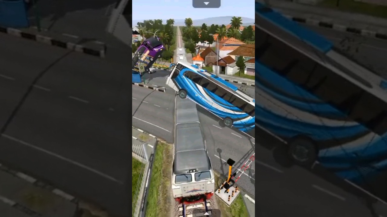 Bus and train accident 😭😱 bus simulator indonesia