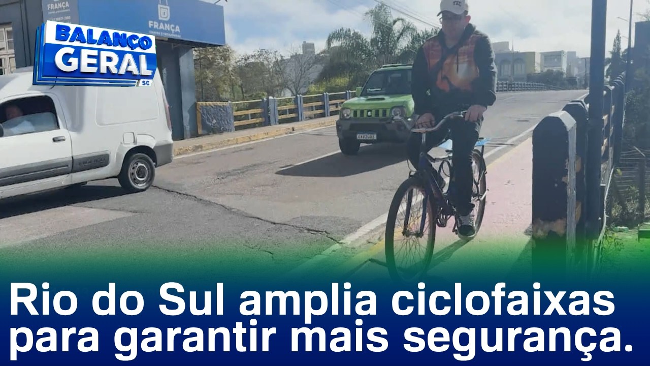 Rio do Sul amplia ciclofaixas pelo município para trazer mais segurança a ciclistas e pedestres. - Foto