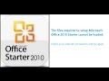 Office 2010 Starter Install - No Internet Connection Fix