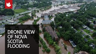 Devastating Nova Scotia flood viewed from a drone image