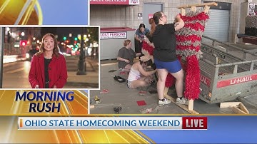 Students getting ready for Ohio State homecoming weekend