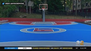 NYPD Renovates NYCHA Basketball Courts