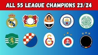 All 55 UEFA League Champions 23/24 | Football Logo Quiz | Football Quiz