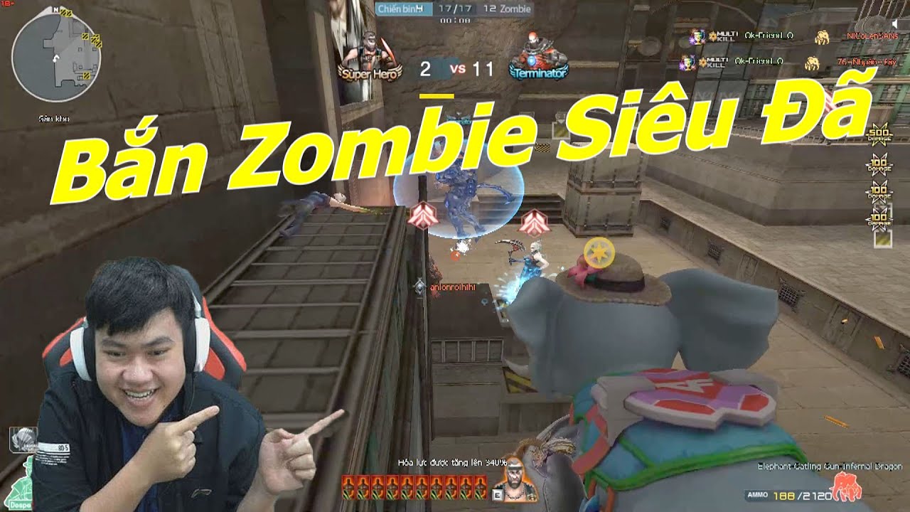 Cân Team Zombie Với 6 Nòng Voi Và 3Z VIP Cá Mập - Tiền Zombie v4