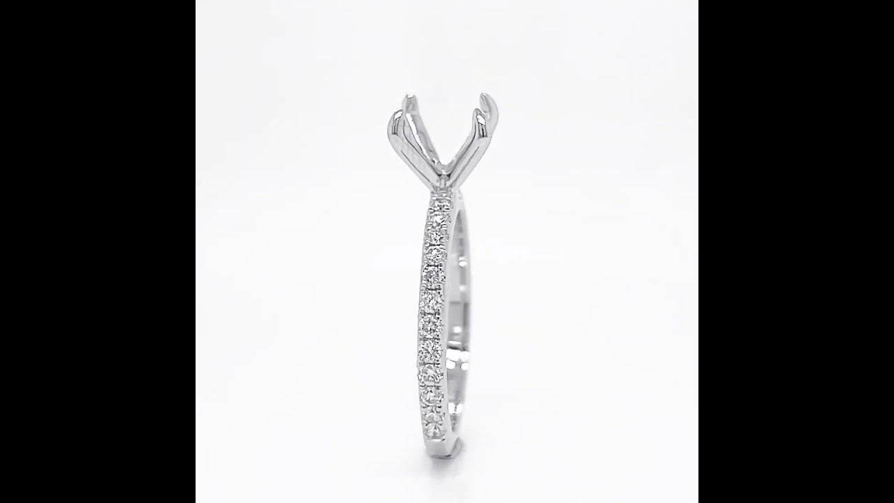 18Kt White Gold Diamond Semi Mount