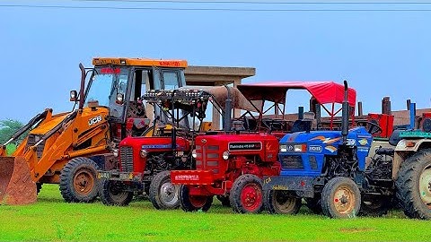 Mahindra 475 | Kubota | Eicher Sonalika Working with JCB 3dx Backhoe #jcbvideo #tractorvideo #jcb3dx