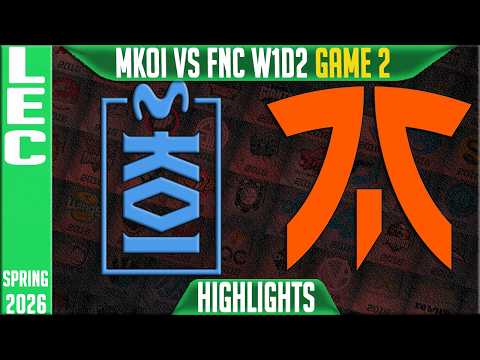 MKOI vs FNC Highlights Game 2 | LEC Spring 2026 W1D2 | Movistar KOI vs Fnatic G2