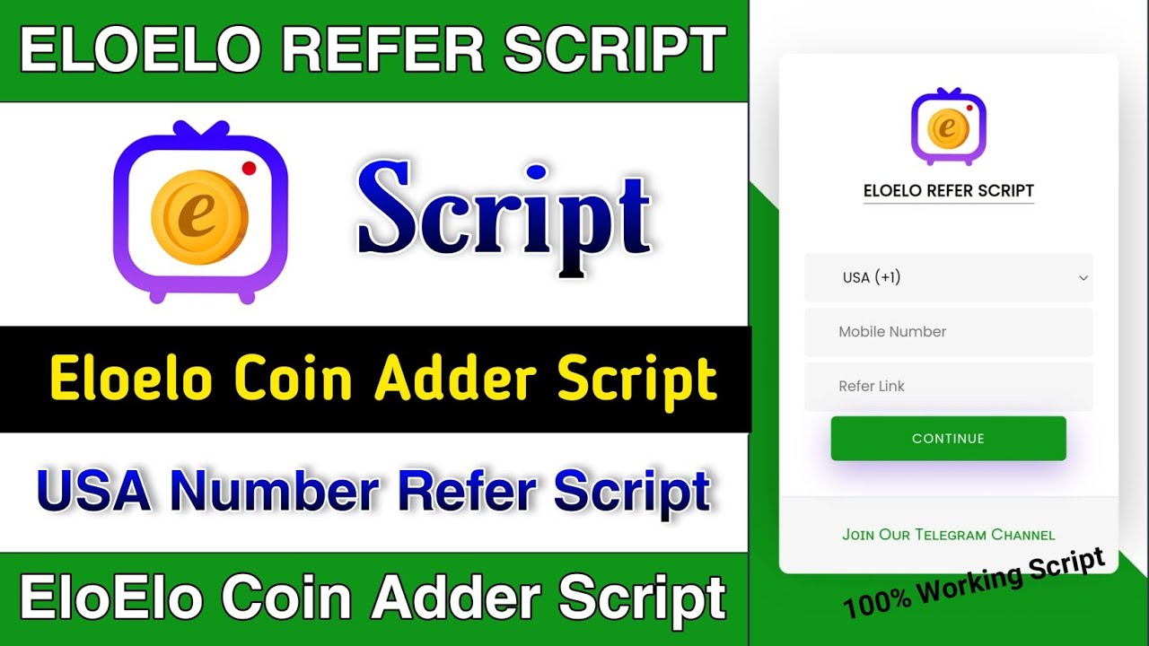 EloElo App Refer Script | Eloelo Coin Adder Script | eloelo script | Eloelo App Payment Proof  ||