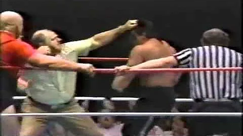 Bill Watts,Ted DiBiase,Steve Williams brawl with G...