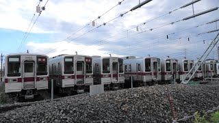 【東武10000系10030型11435Fデジタル列車無線工事中・2コテ単独留置多数】キカス偵察20200726【4K】