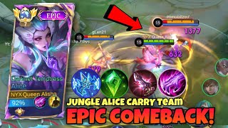 HOW TO CARRY A TEAM USING JUNGLE ALICE? GET WINSTREAK IN RANKED GAME USING ALICE| MLBB screenshot 3