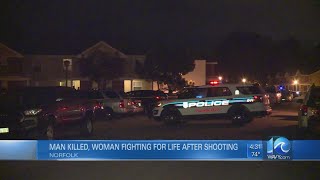 Police: Man killed, woman hurt in domestic-related shooting in Norfolk