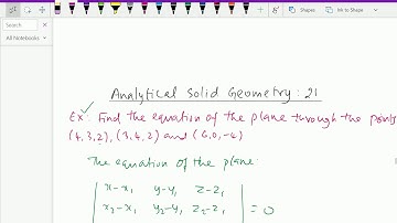 Analytical solid geometry : - ( Equation of plane ; Solving problems ) - 22.a