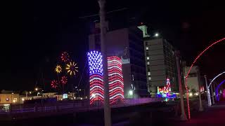 Virginia Beach Christmas lights on the board walk with Matt’s World