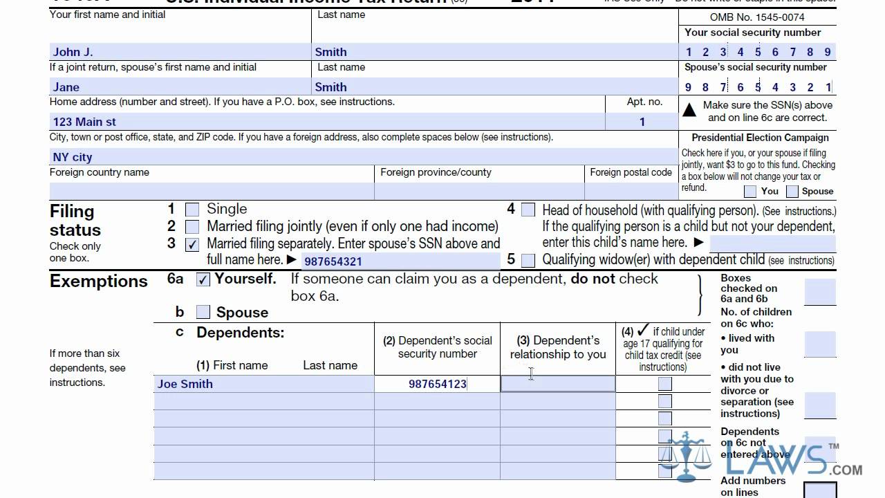 Learn How To Fill The Form 1040a U S Individual Income Tax Return 