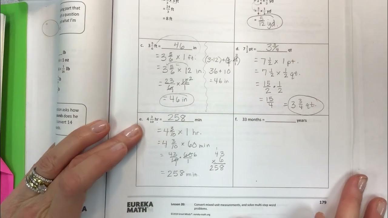 Eureka math grade 5 module 4 lesson 20 homework youtube