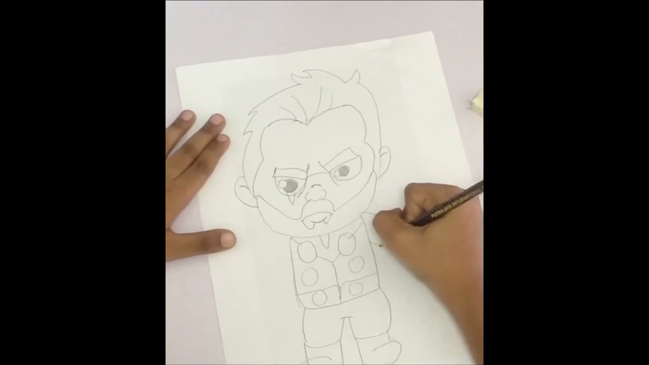 Thor and Stormbreaker Cartoon Drawing