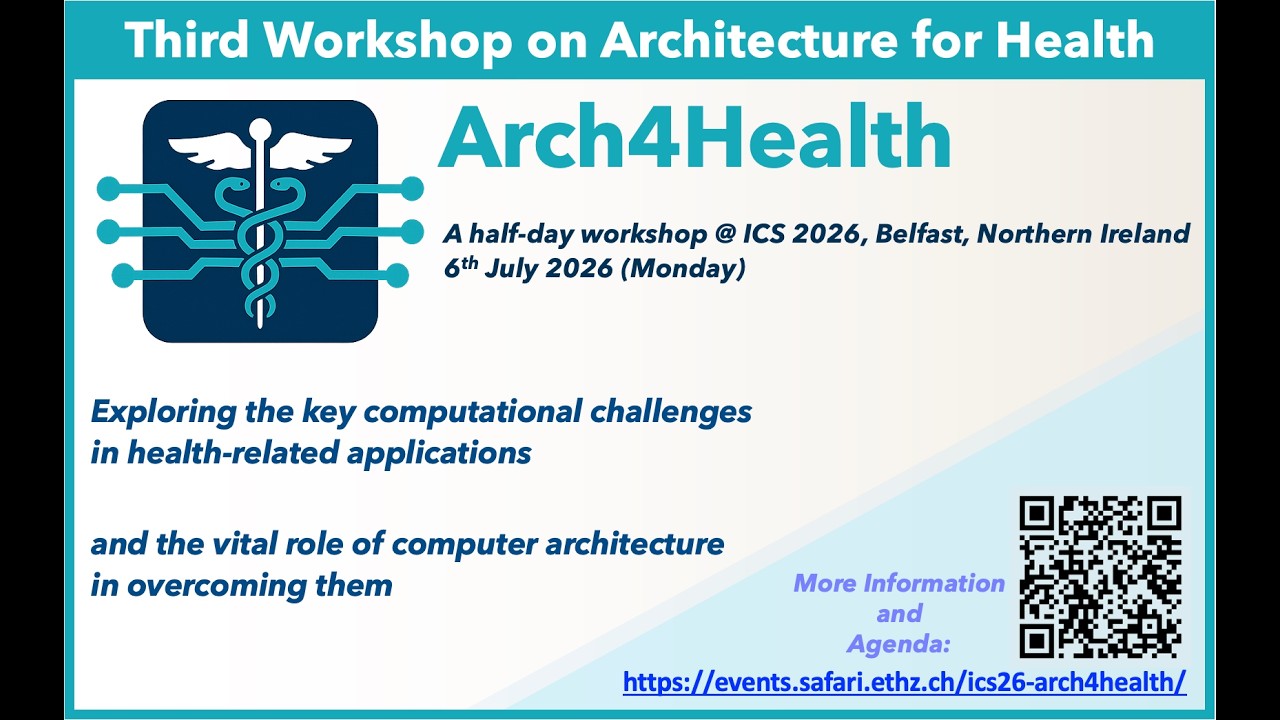 Arch4Health: 3rd Workshop on Architecture for Health (held with ICS 2026) -- 6 July 2026