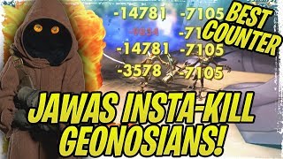 JAWA MAYHEM! Do Nothing and Win! Incredible Thermal Detonator Damage Against Geonosians! | SWGoH