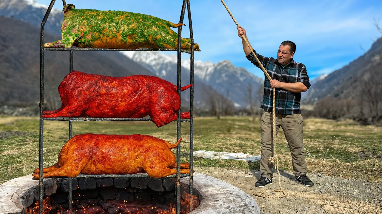 طهي 3 خراف كاملة في التندور! 3 نكهات مميزة مع قشرة لذيذة!