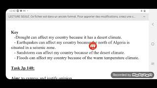 الاولى ثانوي/ لغة انجليزية / حل تمارين الصفحة 140 (the world climate areas)