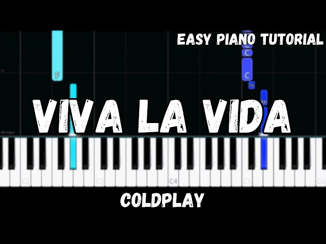 Coldplay - Viva La Vida (Easy Piano Tutorial) class=