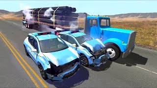 Crazy Police Chases #2 - BeamNG Drive | Crashes Plus