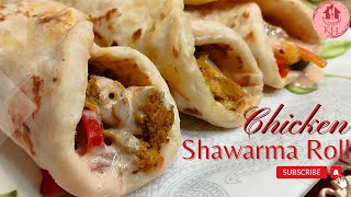 Chicken Shawarma Recipe | Chicken Shawarma with Pitta Bread Recipe | Chicken Shawarma Step by Step