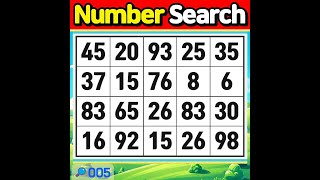 NumberSearch. Strengthen your concentration. 【Memory | Concentration | Brain training】 #005