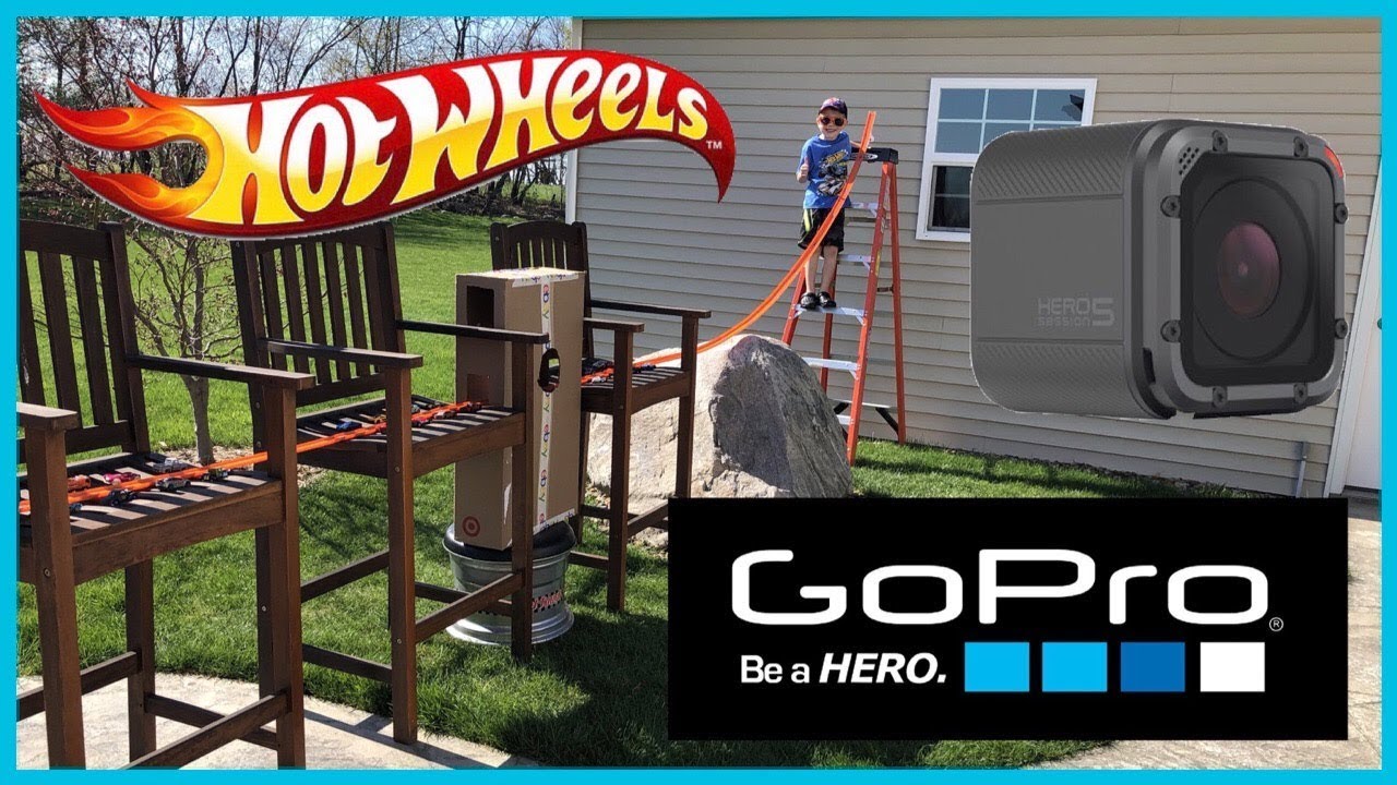 HOT WHEELS GOPRO ZOOM CAR RAMPS INTO POOL OF ORBEEZ! GOPRO HERO 5