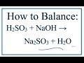 Balancing Chemical Equations and Ions