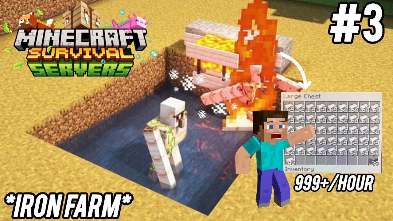 I MADE HARDEST EPIC IRON FARM IN MINECRAFT SURVIVAL WORLD #3 - YouTube