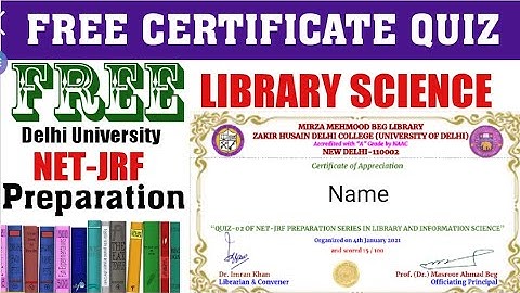 LIBRARY SCIENCE CERTIFICATE QUIZ l NET-JRF l CERTIFICATE l QUIZ l FREE CERTIFICATE l Online Quiz