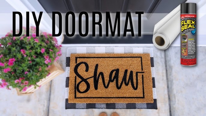 DIY Doormat With Oramask Stencil Vinyl - Kayla Makes