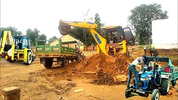 JCB 3dx Machine Backhoe Loader Unwanted Materials Remove Loading Trolley Massey Tractor ।jcb video