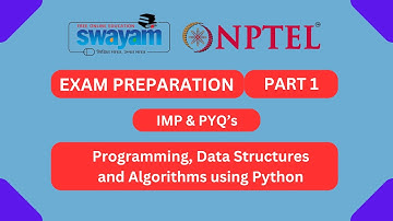 Programming, Data Structures And Algorithms Using Python Part 1 || NPTEL Exam Series 2024 #nptel