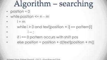 Boyer Moore Horspool Algorithm