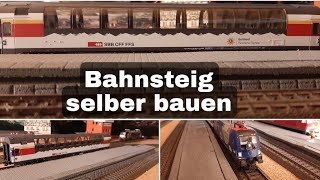 H0 Modelleisenbahn: Bahnsteig selber bauen - Märklin C-Gleis - YouTube