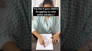 Trick to help your child colour within the border🖍️✅|Easy prep activity for kids #tricks #coloring