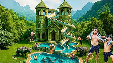 150-Day Challenge: Building an Amazing Bamboo House and Buffalo Waterpark Using Primitive Tools