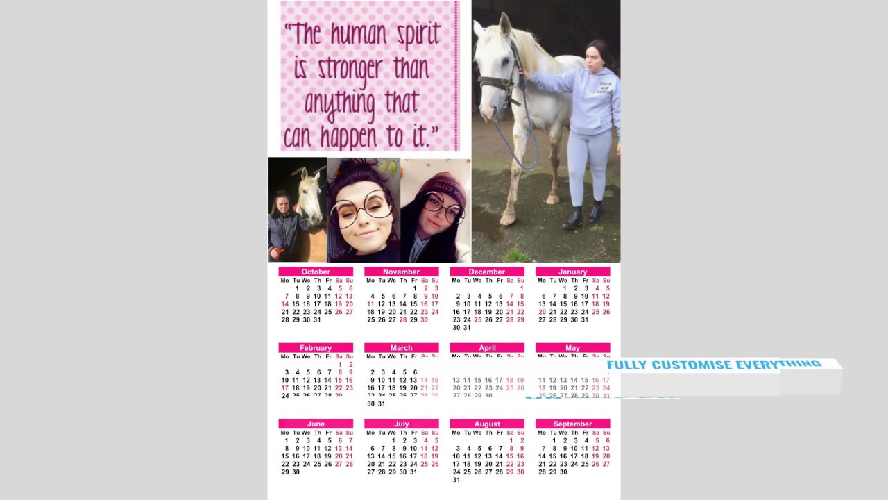 Photo Calendars Glasgow 12 page, 6 page, 4page, 2 page and 1 page