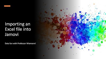 Importing an Excel file into Jamovi