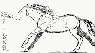 Horse Running for 2:37 mins in Loop || 2D Animation || Adobe Illustrator || S A N K A L A K A R